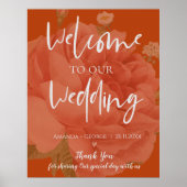 エレガントテラコッタフローラは我々の結婚手に ポスター (正面)