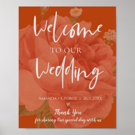 エレガントテラコッタフローラは我々の結婚手に ポスター