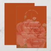 エレガントテラコッタフローラミニマ結婚リスト 招待状 (正面/裏面)