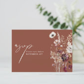 エレガントテラコッタフローラQRコードアー結婚チ 出欠カード (スタンド正面)