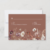 エレガントテラコッタフローラQRコードアー結婚チ 出欠カード (裏面)