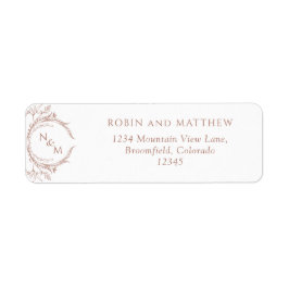 エレガントテラコッタモノグラ結婚ム差出人住所 ラベル