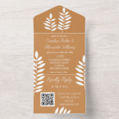 エレガントテラコッタラスト秋フローラRSVP QRコード オールインワン招待状 (内側)