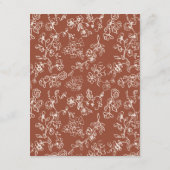 エレガントテラコッタヴィンテージフローラ結婚ズ エンクロージャーカード (裏面)