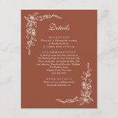 エレガントテラコッタヴィンテージフローラ結婚ズ エンクロージャーカード (正面)