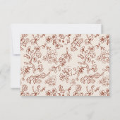 エレガントテラコッタヴィンテージフローラ結婚ズ 出欠カード (裏面)