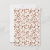 エレガントテラコッタヴィンテージフローラ結婚ズ 招待状 (裏面)
