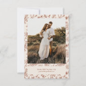 エレガントテラコッタヴィンテージ写真ビクトリアン結婚の写真 招待状 (裏面)