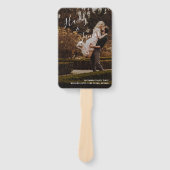 エレガントテラコッタ写真モダン結婚式 プログラム ハンドファン (正面)