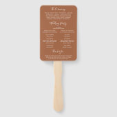 エレガントテラコッタ写真モダン結婚式 プログラム ハンドファン (裏面)
