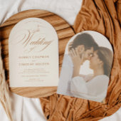 エレガントテラコッタ書道結婚アーチ 招待状