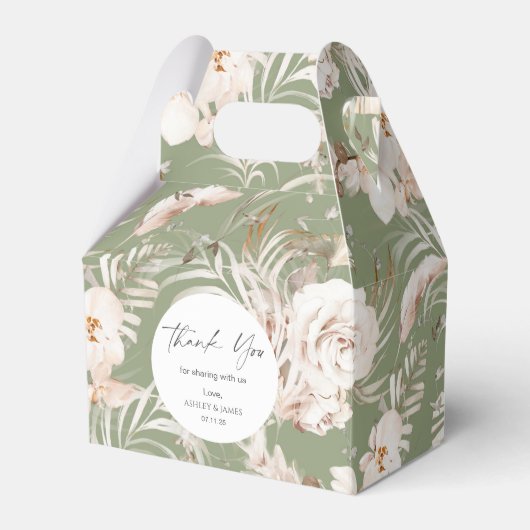 エレガントテラコッタ植物性フローラ庭園の結婚式 フェイバーボックス (正面サイド)