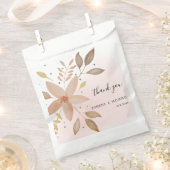 エレガントテラコッタ水彩フローラハンド絵を描 フェイバーバッグ (クリップ留めされた状態)