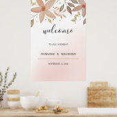 エレガントテラコッタ水彩フローラハンド絵を描 ポスター (キッチン)