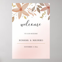 エレガントテラコッタ水彩フローラハンド絵を描