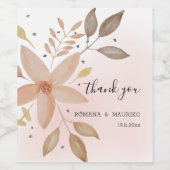 エレガントテラコッタ水彩フローラハンド絵を描 ワインラベル (シングルラベル)