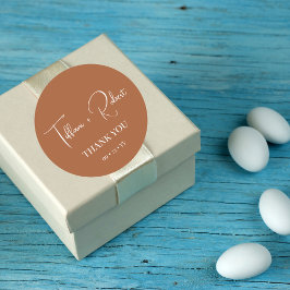 エレガントテラコッタ結婚の感謝 ラウンドシール