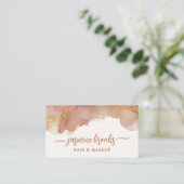 エレガントテラコッタ金ゴールド水彩 名刺 (スタンド正面)