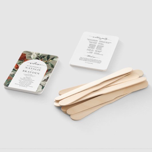 エレガントテラ素朴コッタ花模様結婚式 プログラム ハンドファン (組立なし)