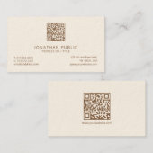 エレガントテンプレートシンプルラックスシグネチャークリームホワイト 名刺 (正面/裏面)