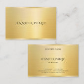 エレガントテンプレートモダンフェイク金ゴールド半光沢 名刺 (正面/裏面)