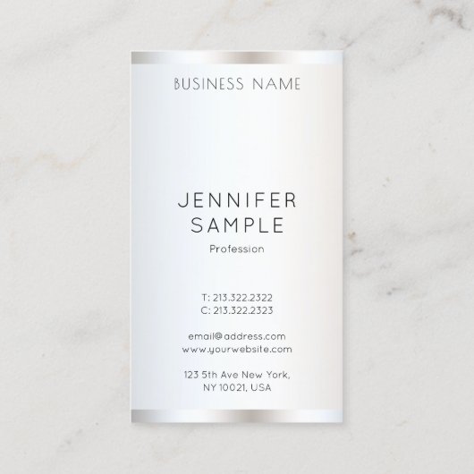 エレガントテンプレートモダン垂直プロフェッショナル 名刺 (裏面)