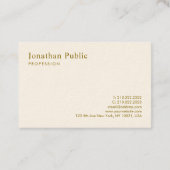 エレガントテンプレートモダン金ゴールド文字シグネチャークリーム 名刺 (裏面)