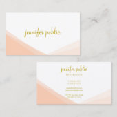 エレガントテンプレート手書き金ゴールド名スクリプト 名刺 (正面/裏面)