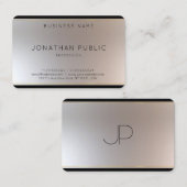 エレガントテンプレート・モモダンノグラム・金ゴールド・シルバー・ルック 名刺 (正面/裏面)