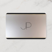 エレガントテンプレート・モモダンノグラム・金ゴールド・シルバー・ルック 名刺 (裏面)