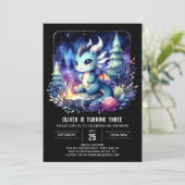 エレガントテーマドラゴン誕生日 招待状 (スタンド正面)
