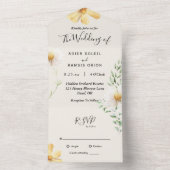 エレガントデイジーすべて一つの結婚式招待状 オールインワン招待状 (内側)