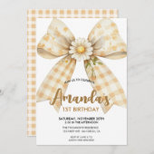 エレガントデイジーの誕生日 招待状 (正面/裏面)