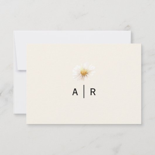 エレガントデイジーウェディングRSVPカード 出欠カード (裏面)