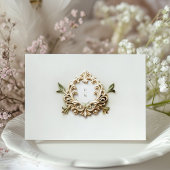 エレガントデイジーウェディングRSVPカード 招待状