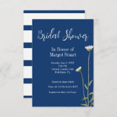 エレガントデイジーネイビーホワイトスクリプトストライプのブライダル (正面/裏面)