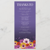 エレガントデイジーパープルグリッター結婚式 プログラム (裏面)