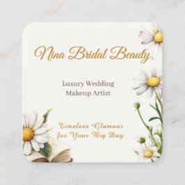 エレガントデイジーフローラ結婚のメイクアップアーティスト スクエア名刺