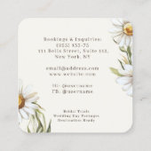 エレガントデイジーフローラ結婚のメイクアップアーティスト スクエア名刺 (裏面)