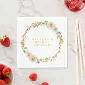 エレガントデイジーリースブライダルシャワー スタンダードランチョンナプキン (インサイチュ)