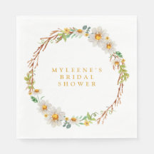 エレガントデイジーリースブライダルシャワー