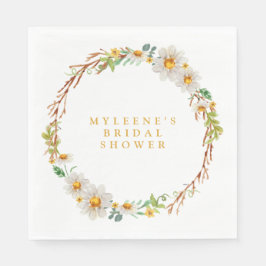 エレガントデイジーリースブライダルシャワー スタンダードランチョンナプキン