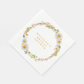 エレガントデイジーリースブライダルシャワー スタンダードランチョンナプキン (角)