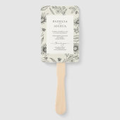 エレガントデイジーワイルドフラワー結婚式 プログラム ハンドファン (正面)