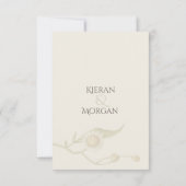 エレガントデイジーワイルドフラワーRSVP応答カード 出欠カード (裏面)