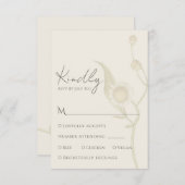 エレガントデイジーワイルドフラワーRSVP応答カード 出欠カード (正面/裏面)