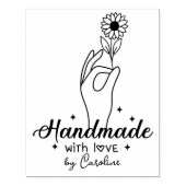 エレガントデイジー手作り(名前をカスタムする)事業 ラバースタンプ (インプリント)