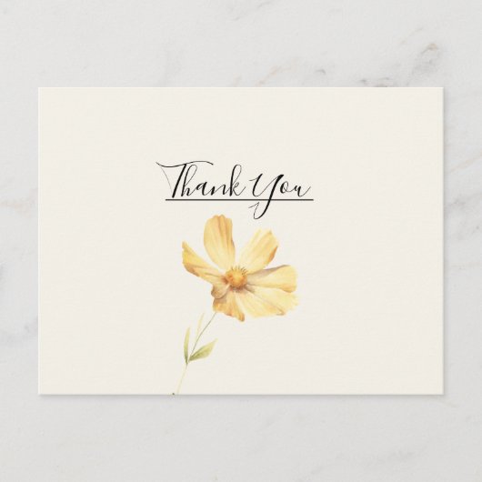 エレガントデイジー結婚の感謝はがき ポストカード (正面)