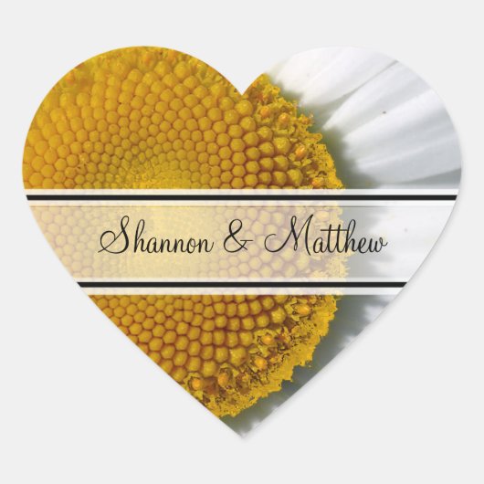 エレガントデイジー結婚式用シール ハートシール (正面)