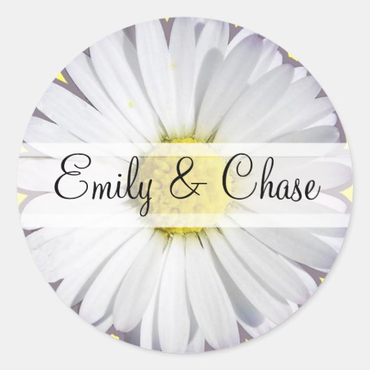 エレガントデイジー結婚式用シール ラウンドシール (正面)